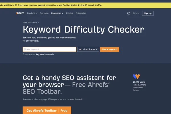 Ahrefs Keyword Difficulty Checker screenshot